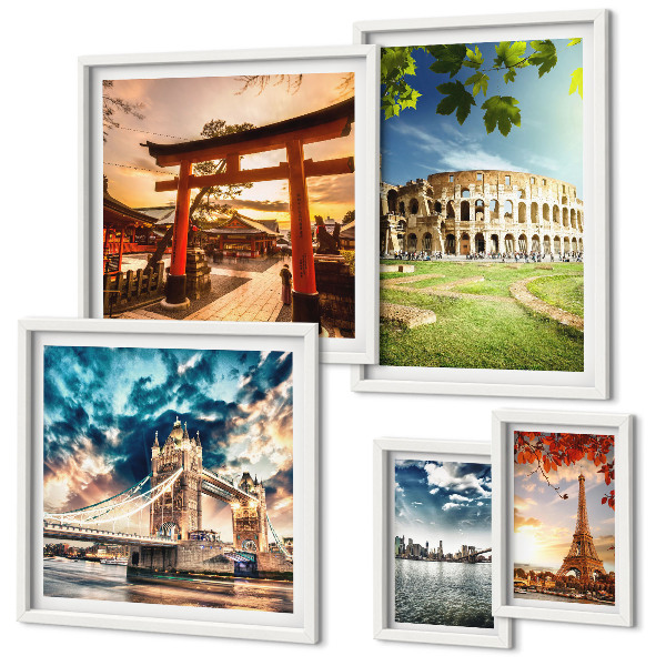 Conjunto de cuadros decorativos Iconos de la arquitectura mundial