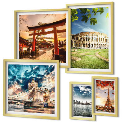 Conjunto de cuadros decorativos Iconos de la arquitectura mundial