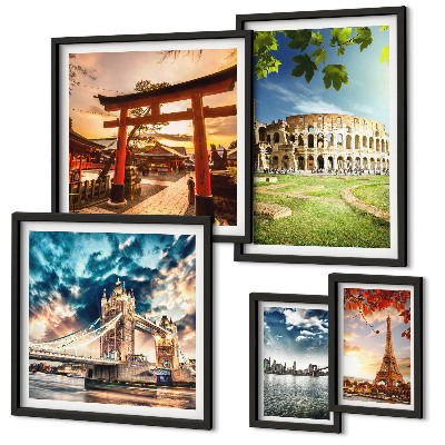 Conjunto de cuadros decorativos Iconos de la arquitectura mundial