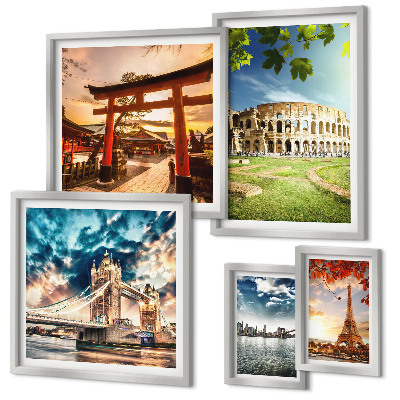 Conjunto de cuadros decorativos Iconos de la arquitectura mundial
