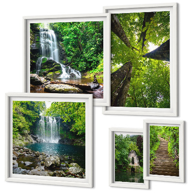 Pared galería de arte Paisajes verdes de cascadas