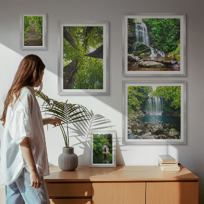Pared galería de arte Paisajes verdes de cascadas