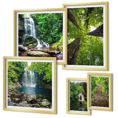Pared galería de arte Paisajes verdes de cascadas