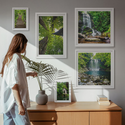 Pared galería de arte Paisajes verdes de cascadas
