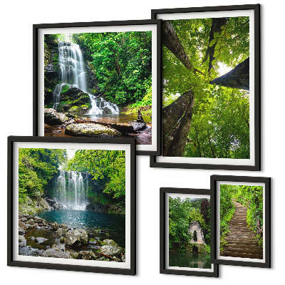 Pared galería de arte Paisajes verdes de cascadas