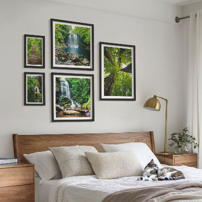 Pared galería de arte Paisajes verdes de cascadas
