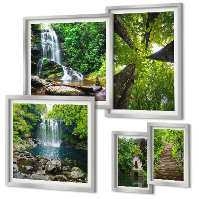 Pared galería de arte Paisajes verdes de cascadas
