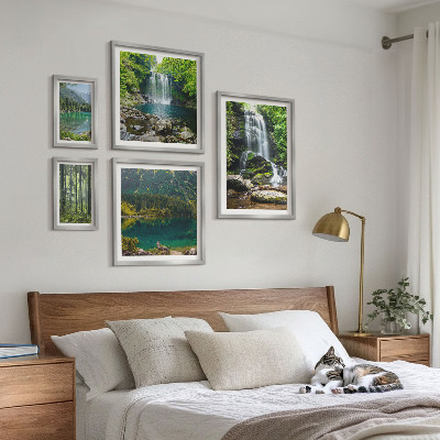 Conjunto de cuadros decorativos Cascadas, paisajes forestales, naturaleza