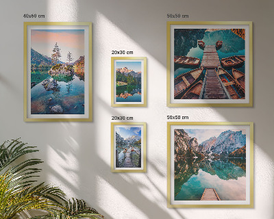 Set de 5 cuadros para salón Paisaje pintoresco de lagos de montaña