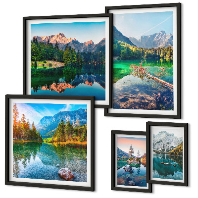 Conjunto de cuadros decorativos Paisajes de montaña, lagos, bosques