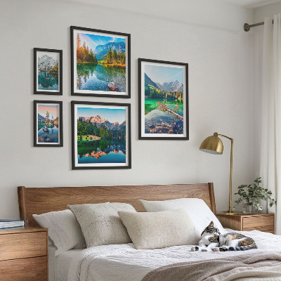 Conjunto de cuadros decorativos Paisajes de montaña, lagos, bosques