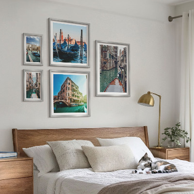Set de 5 cuadros para salón El encanto de las góndolas y los canales de Venecia