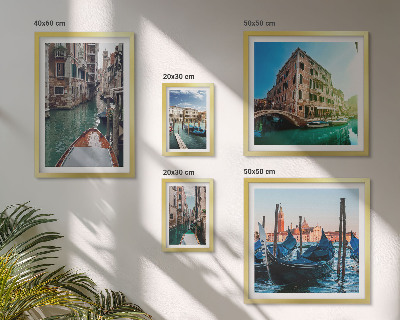 Set de 5 cuadros para salón El encanto de las góndolas y los canales de Venecia