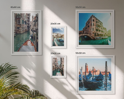 Set de 5 cuadros para salón El encanto de las góndolas y los canales de Venecia