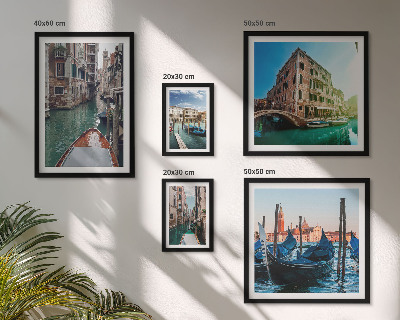 Set de 5 cuadros para salón El encanto de las góndolas y los canales de Venecia