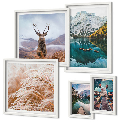 Conjunto de cuadros decorativos Paisajes de montaña y la belleza de la naturaleza.