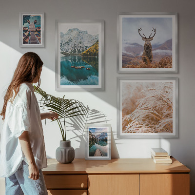 Conjunto de cuadros decorativos Paisajes de montaña y la belleza de la naturaleza.