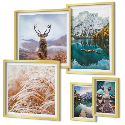 Conjunto de cuadros decorativos Paisajes de montaña y la belleza de la naturaleza.