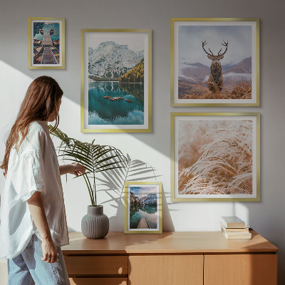 Conjunto de cuadros decorativos Paisajes de montaña y la belleza de la naturaleza.