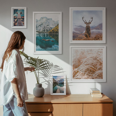 Conjunto de cuadros decorativos Paisajes de montaña y la belleza de la naturaleza.
