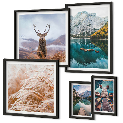 Conjunto de cuadros decorativos Paisajes de montaña y la belleza de la naturaleza.