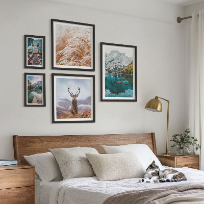 Conjunto de cuadros decorativos Paisajes de montaña y la belleza de la naturaleza.