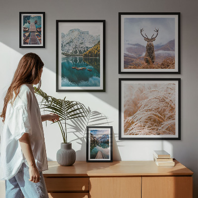 Conjunto de cuadros decorativos Paisajes de montaña y la belleza de la naturaleza.