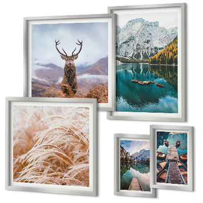 Conjunto de cuadros decorativos Paisajes de montaña y la belleza de la naturaleza.