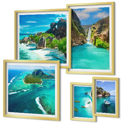 Pared galería de arte Cascadas y playas tropicales