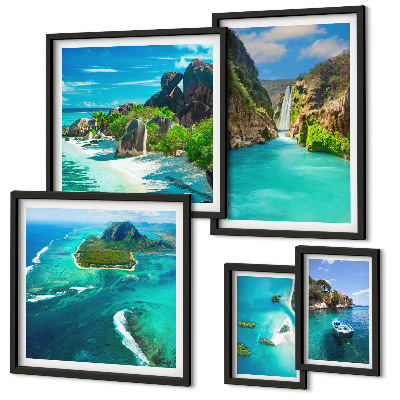 Pared galería de arte Cascadas y playas tropicales