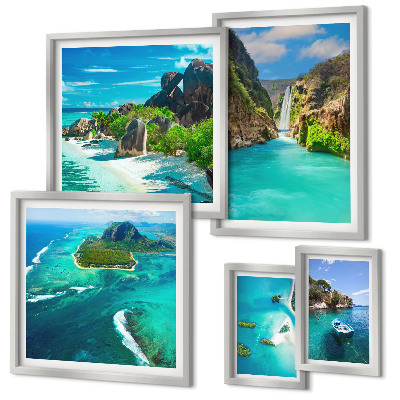 Pared galería de arte Cascadas y playas tropicales