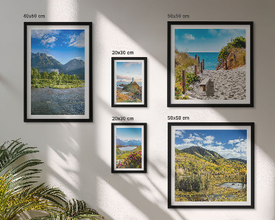 Conjunto de cuadros decorativos Paisajes de montañas y playas