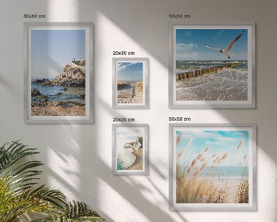 Set de 5 cuadros para salón Paisajes de playas costeras
