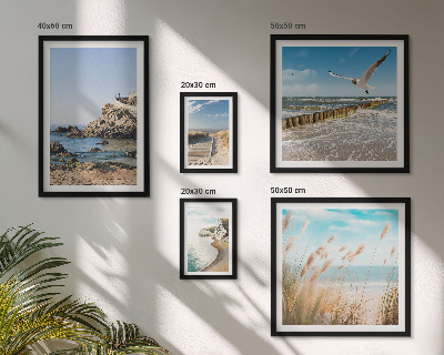 Set de 5 cuadros para salón Paisajes de playas costeras