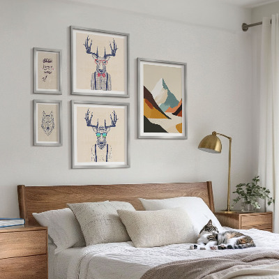 Pared galería de arte Retratos de animales con estilo