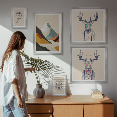 Pared galería de arte Retratos de animales con estilo