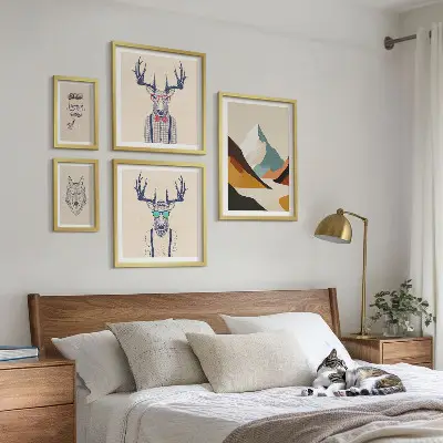 Galería de pared con retratos de animales de estilo artístico