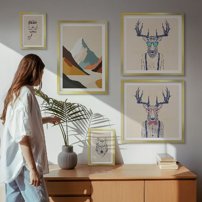 Pared galería de arte Retratos de animales con estilo
