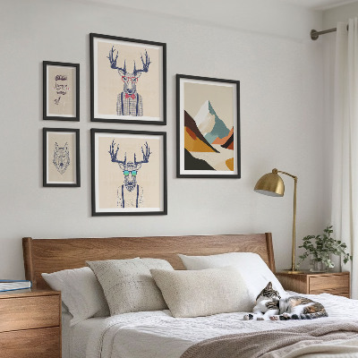 Pared galería de arte Retratos de animales con estilo