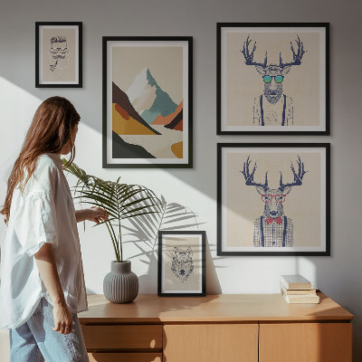 Pared galería de arte Retratos de animales con estilo