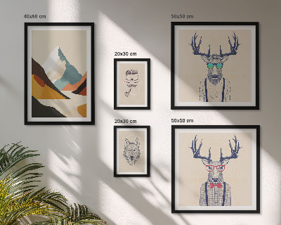 Pared galería de arte Retratos de animales con estilo
