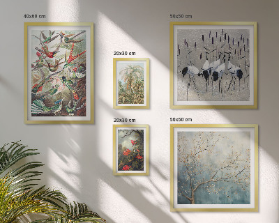 Conjunto de cuadros decorativos Aves tropicales antiguas