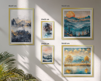 Pared galería de arte Paisajes de montaña y retratos