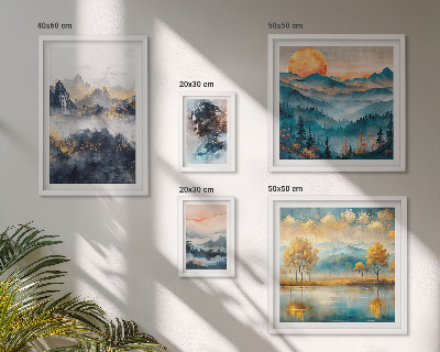 Pared galería de arte Paisajes de montaña y retratos