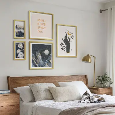 Conjunto de cuadros decorativos con estilo bohemio, naturaleza y mensajes