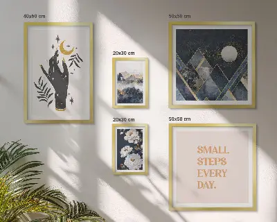 Conjunto de cuadros decorativos con estilo bohemio, naturaleza y mensajes