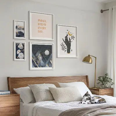 Conjunto de cuadros decorativos con estilo bohemio, naturaleza y mensajes