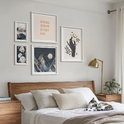 Conjunto de cuadros decorativos Estilo bohemio con naturaleza y mensajes