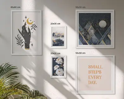 Conjunto de cuadros decorativos con estilo bohemio, naturaleza y mensajes