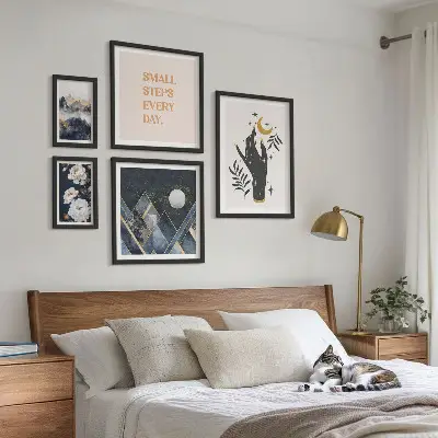 Conjunto de cuadros decorativos con estilo bohemio, naturaleza y mensajes